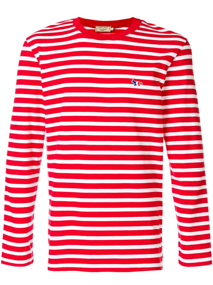 Maison Kitsuné Long-sleeve Stripe T-shirt - Red