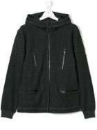 Antony Morato Ribbed Detail Zipped Hoodie - Grey
