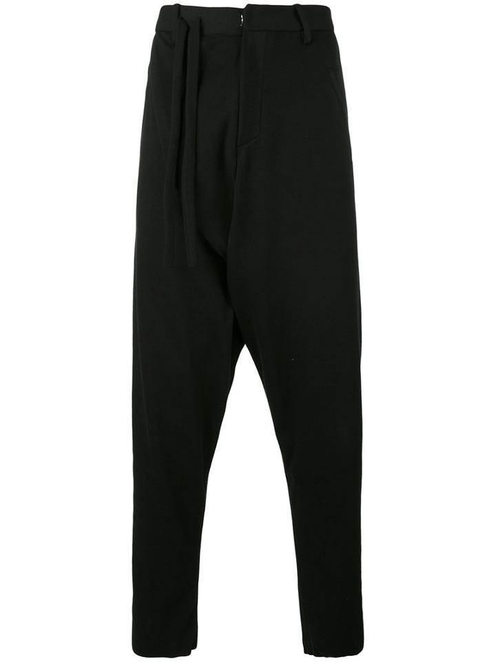 A New Cross - Drop Crotch Pants - Men - Cotton - S, Black, Cotton