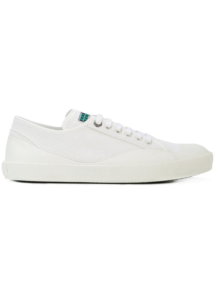 Lanvin Ribbed Low Top Sneakers - White