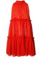 Lisa Marie Fernandez - Ruffled Flared Dress - Women - Cotton - 3, Red, Cotton