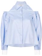 Fendi Cold-shoulder Cropped Shirt - Blue