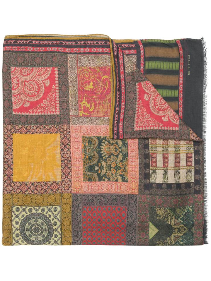 Etro Tapestry Patchwork Scarf - Multicolour