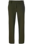 Michael Michael Kors - Cropped Straight Leg Trousers - Women - Wool/spandex/elastane - 4, Green, Wool/spandex/elastane