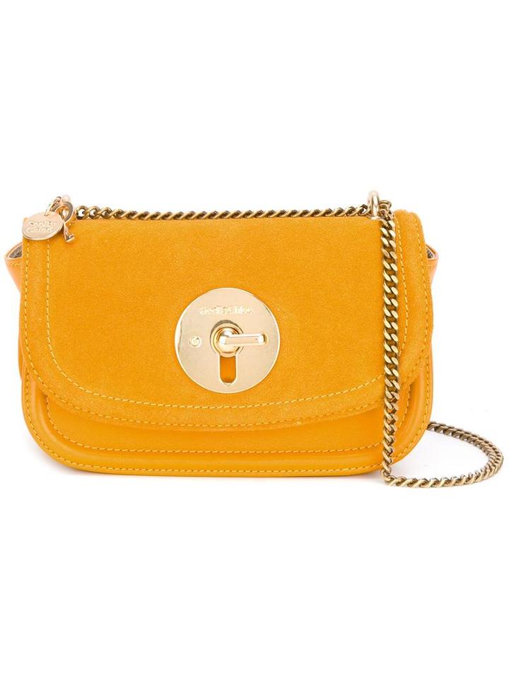 See By Chloé Lois Shoulder Bag, Women's, Yellow/orange, Calf Leather/cotton