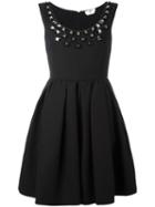 Fendi Studded Crepe Dress, Women's, Size: 40, Black, Plastic/cotton/silk