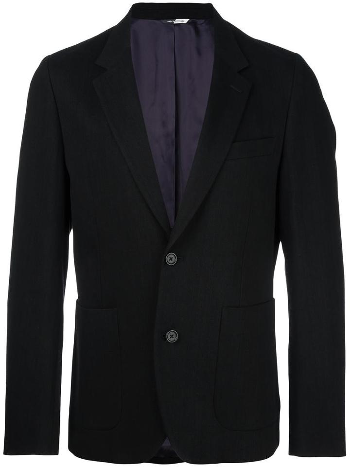 Ps By Paul Smith Two Button Blazer, Men's, Size: 48, Black, Cotton/viscose/spandex/elastane