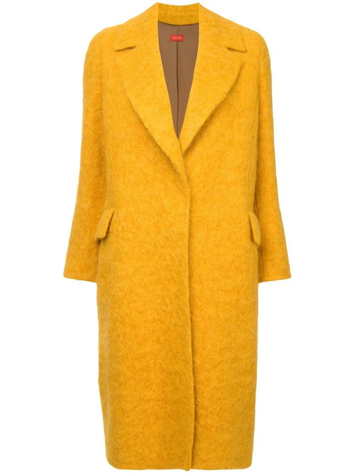 Des Prés Single-breasted Fitted Coat - Yellow