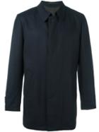Corneliani Concealed Fastening Waterproof Coat, Men's, Size: 56, Blue, Viscose/virgin Wool
