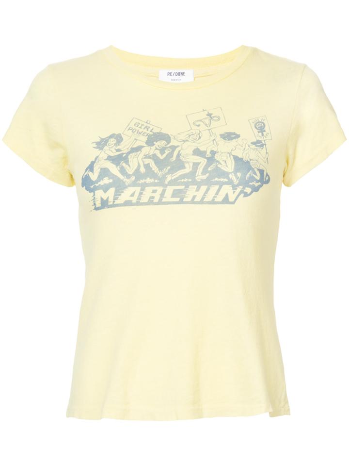 Re/done Marching Print T-shirt - Yellow & Orange