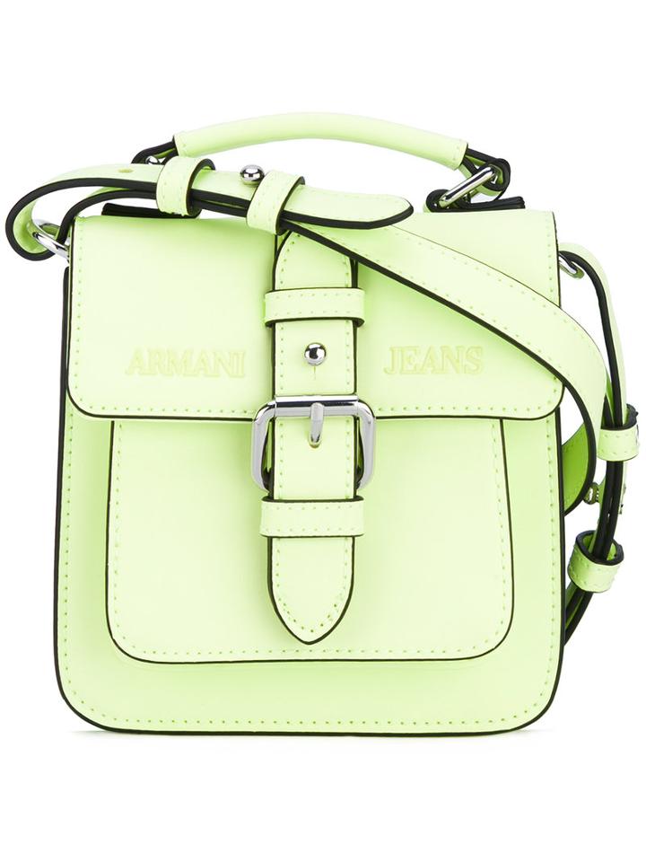 Armani Jeans - Single Buckle Satchel - Women - Polyester/polyurethane - One Size, Green, Polyester/polyurethane