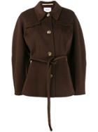 Nanushka Tie Waist Fitted Jacket - Brown