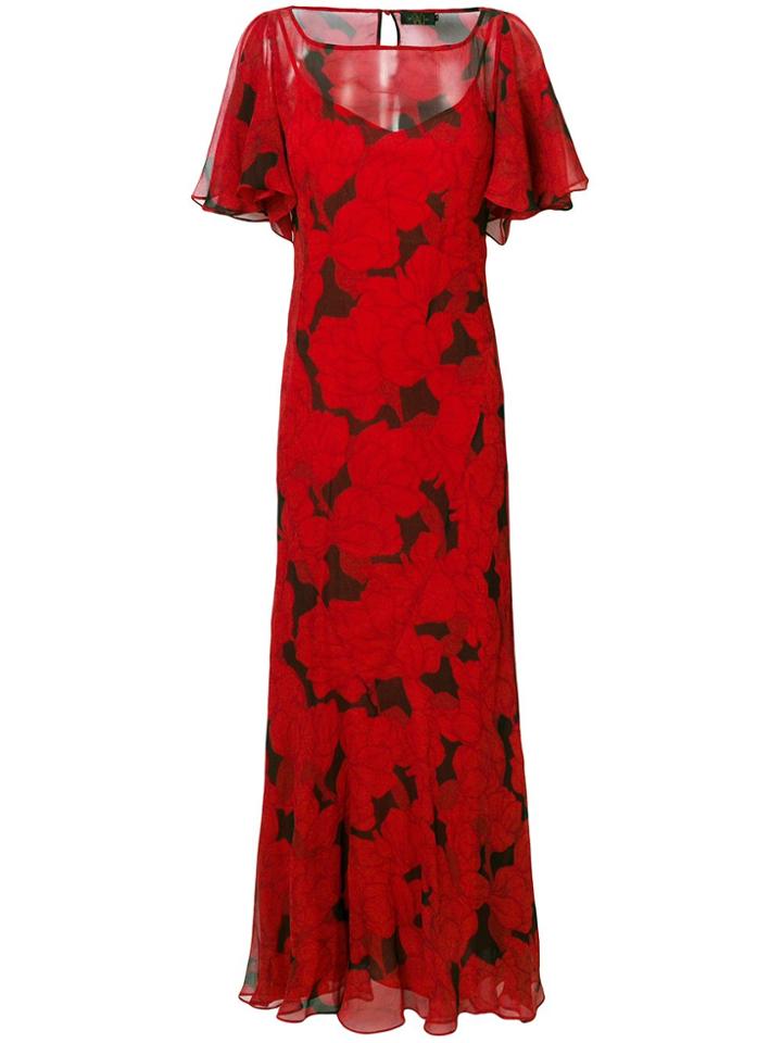De La Vali Floral Flared Maxi Dress