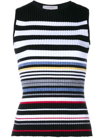 Preen By Thornton Bregazzi Sleeveless Striped Knit Top, Women's, Size: Large, Cotton/spandex/elastane/acetate