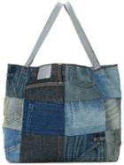 6397 - Patchwork Tote - Women - Cotton/spandex/elastane - One Size, Women's, Blue, Cotton/spandex/elastane