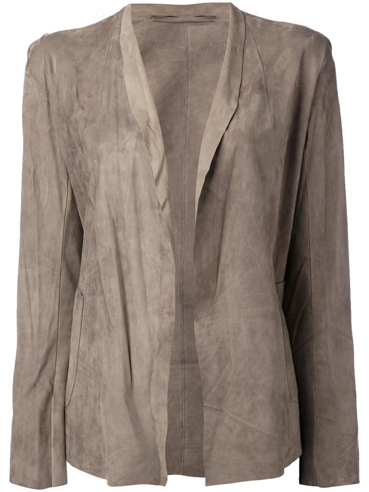 Salvatore Santoro - Open-front Jacket - Women - Leather - 40, Brown, Leather