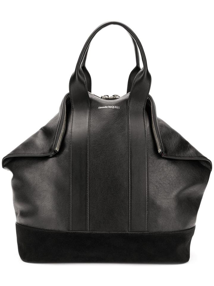 Alexander Mcqueen East West De Manta Shopper Bag - Black