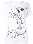 Iceberg Flag Print T-shirt, Women's, Size: 40, White, Cotton