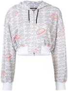 Jeremy Scott - Zip Up Printed Hoodie - Women - Cotton - 40, Women's, White, Cotton