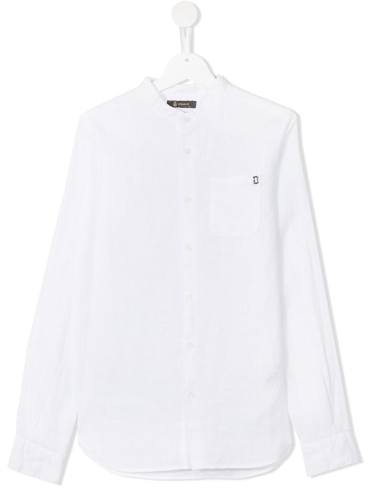 Dondup Kids Band Collar Shirt, Boy's, Size: 14 Yrs, White