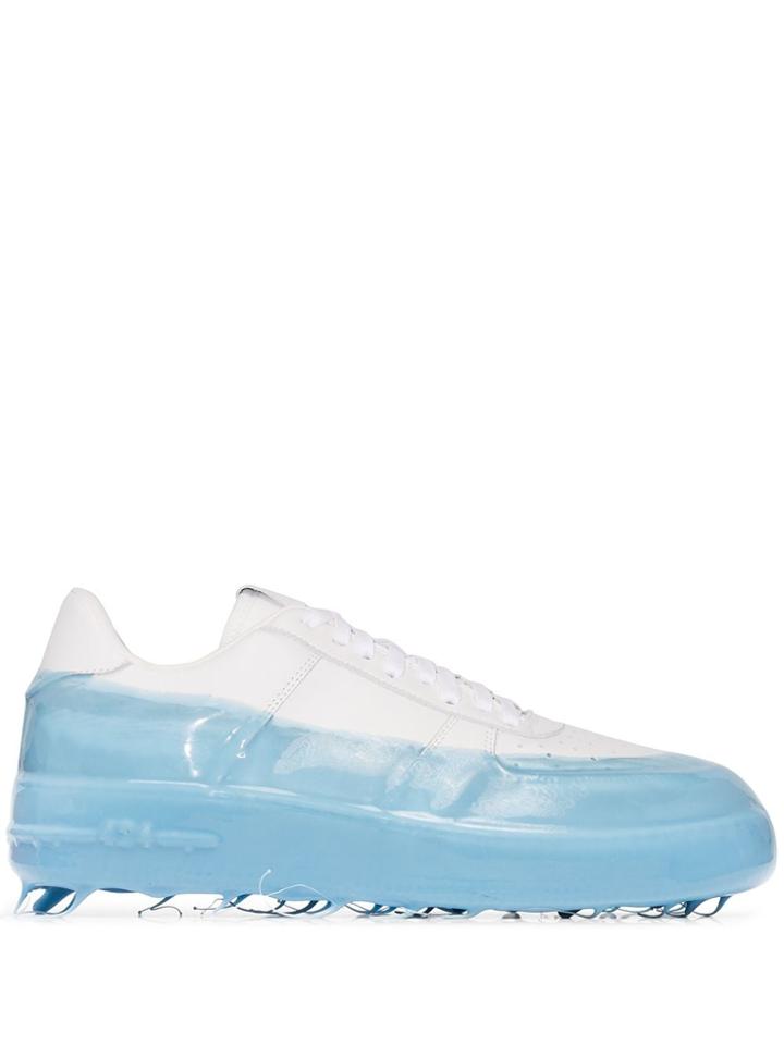 424 White And Blue Dipped Low Top Sneakers