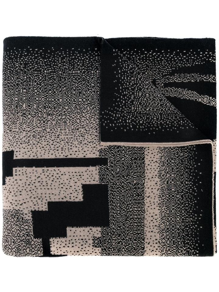 Bernhard Willhelm Abstract-pattern Knitted Scarf - Black