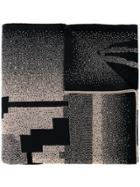 Bernhard Willhelm Abstract-pattern Knitted Scarf - Black
