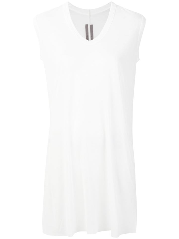 Rick Owens Oversized V-neck Tank Top - White