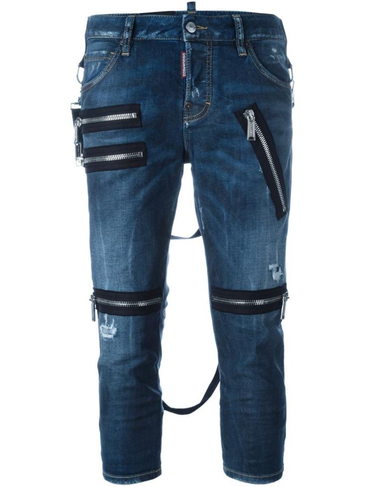 Dsquared2 Cool Girl Cropped Jeans, Size: 40, Blue, Cotton/spandex/elastane