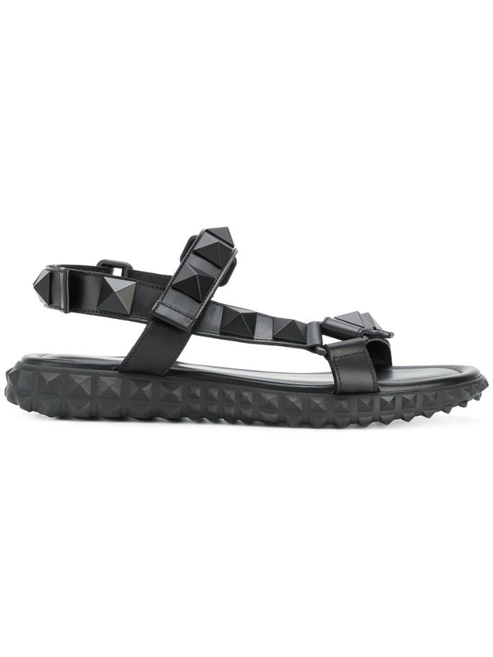 Valentino Valentino Garavani Macro Stud Sandals - Black