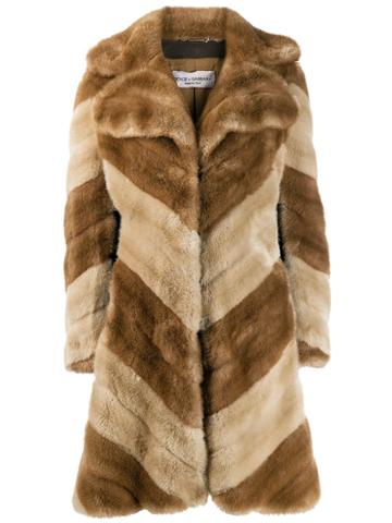 Dolce & Gabbana Pre-owned '1990s Faux Fur Coat - Neutrals