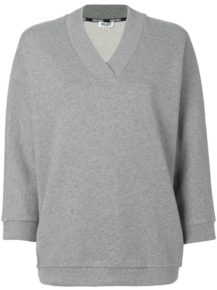 Kenzo - Knitted Sweater - Women - Cotton - L, Grey, Cotton