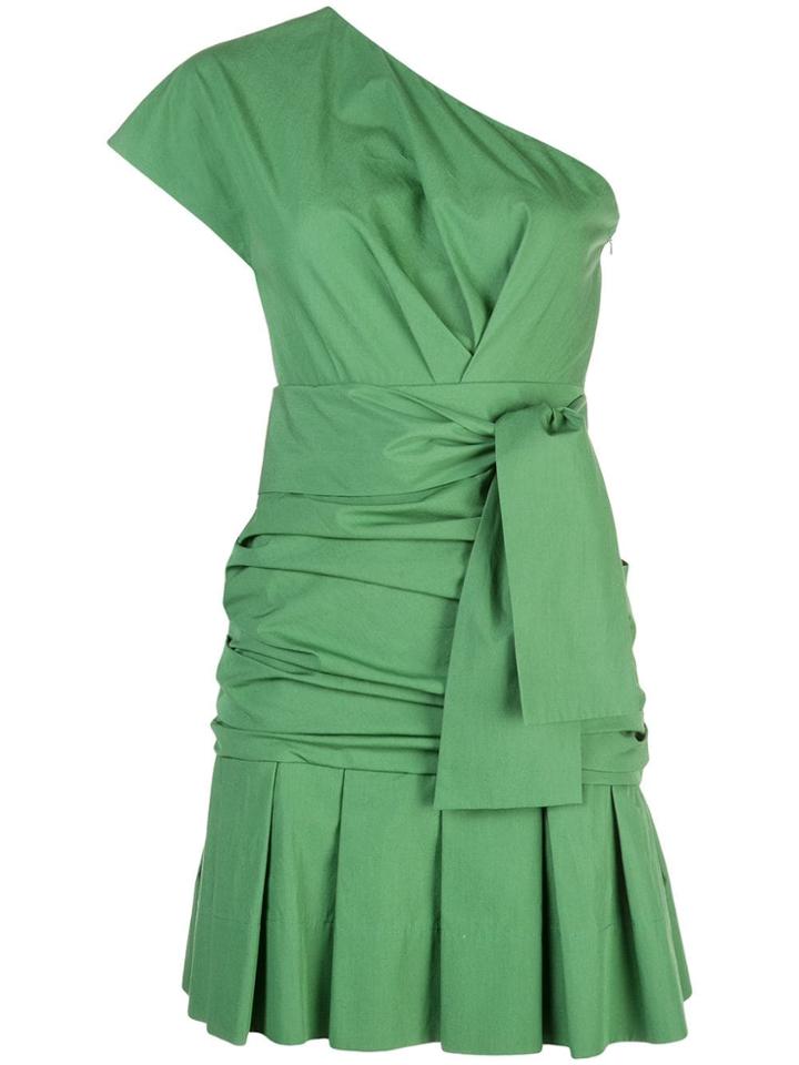 Derek Lam 10 Crosby One-shoulder Gathered Dress With Pleated Hem -