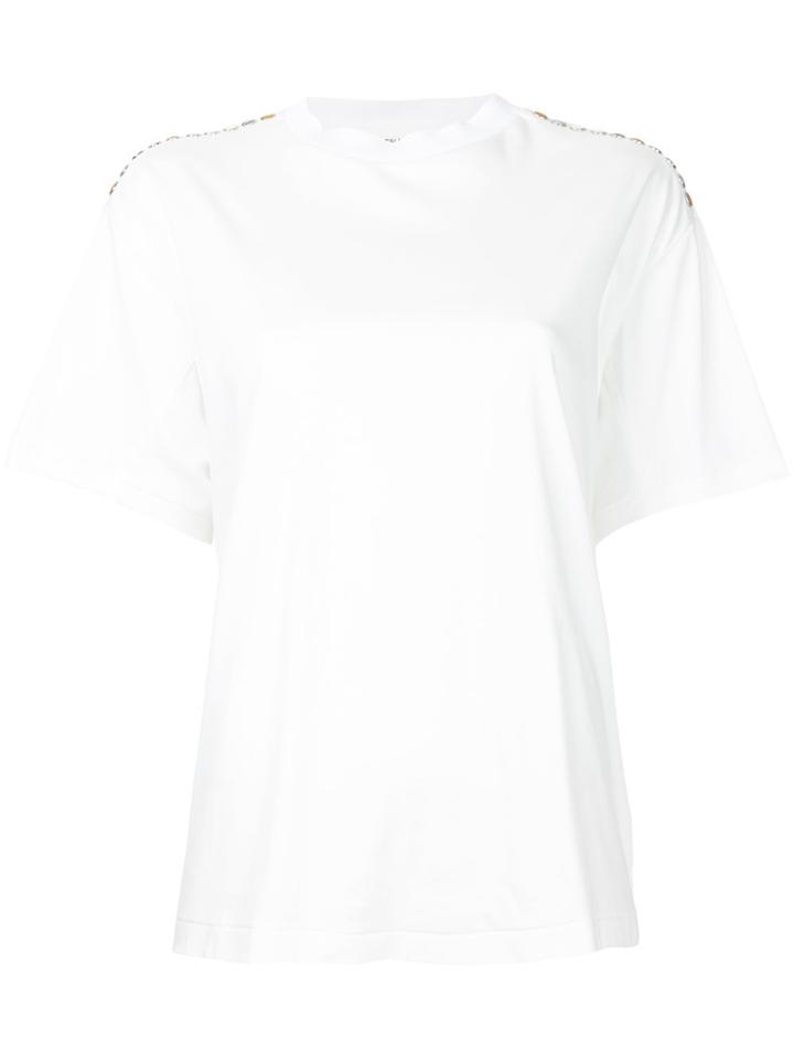 Toga Pulla Embellished Shoulder T-shirt - White