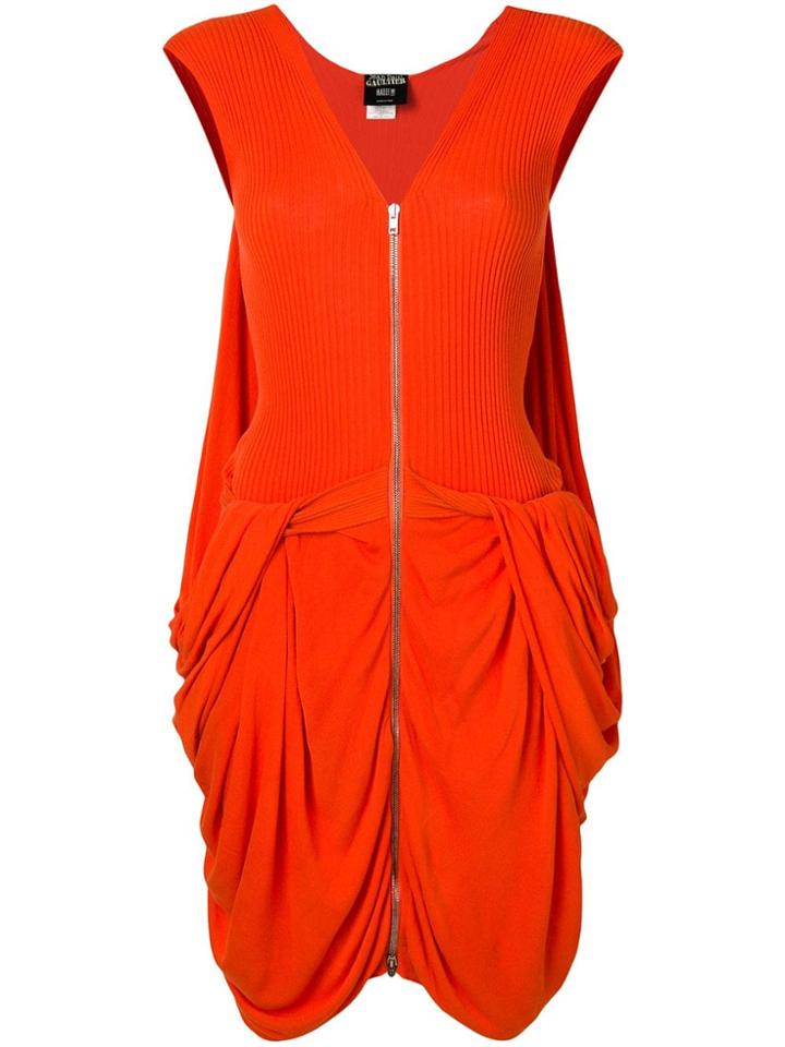 Jean Paul Gaultier Vintage Zip Up Draped Dress - Yellow & Orange