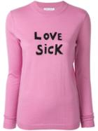 Bella Freud Love Sick Slogan Sweater - Pink