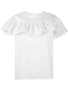 Water - Frill Blouse - Women - Cotton - M, White, Cotton