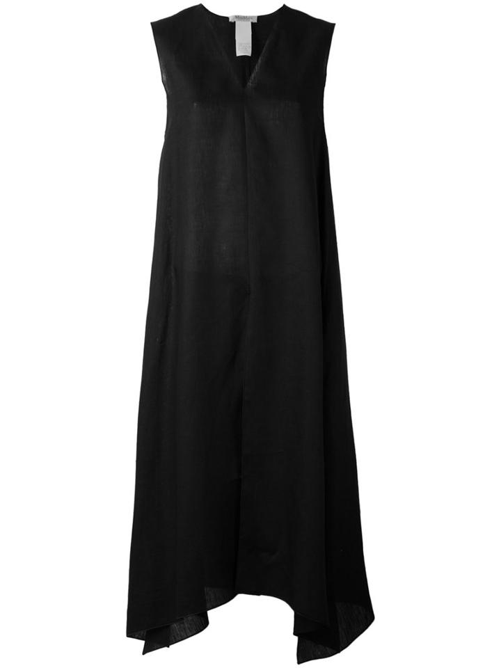 Max Mara Light Layered Dress, Women's, Size: 42, Black, Linen/flax