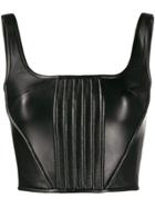 David Koma Ribbed Cropped Top - Black