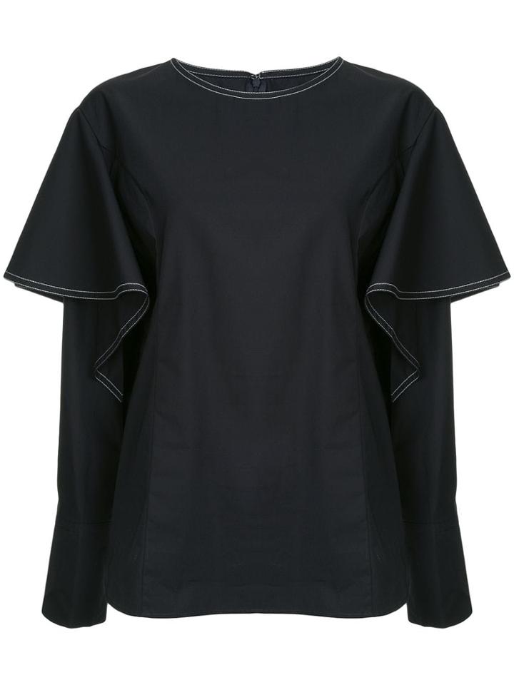 Le Ciel Bleu Frills Blouse - Blue