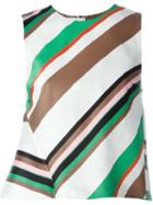 Msgm Striped Sleeveless Top, Women's, Size: 40, Silk/linen/flax/polyester