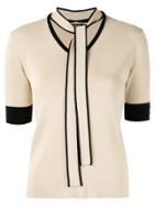 Loveless Contrast Short-sleeve Sweater - Do Not Use - Beige
