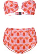 Missoni - Knitted Geometric Pattern Bikini - Women - Nylon/polyester/spandex/elastane/viscose - 44, Yellow/orange, Nylon/polyester/spandex/elastane/viscose