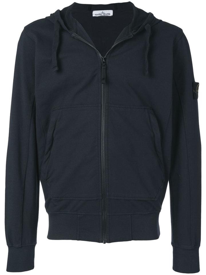 Stone Island Drawstring Hooded Jacket - Blue