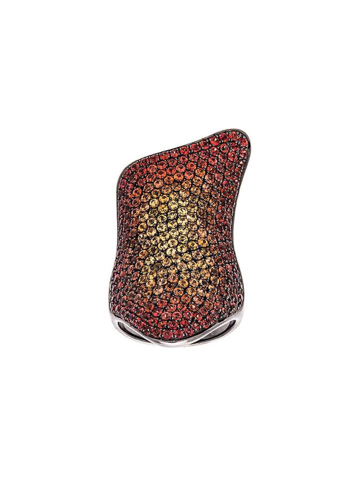 Lynn Ban Asymmetric Ring, Women's, Size: 8, Orange