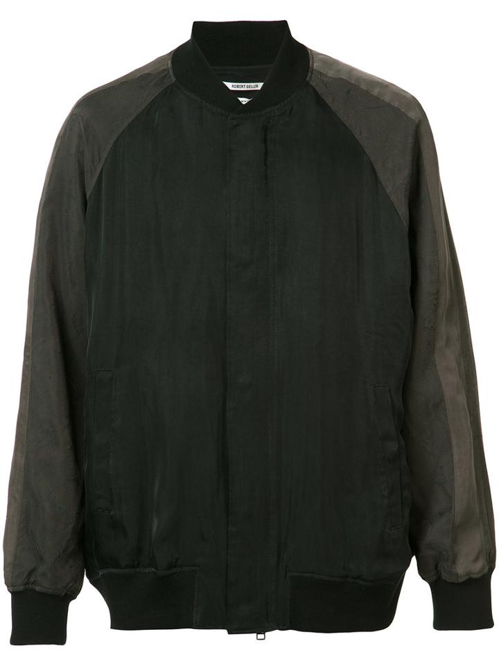 Robert Geller Classic Bomber Jacket, Men's, Size: 46, Black, Cupro