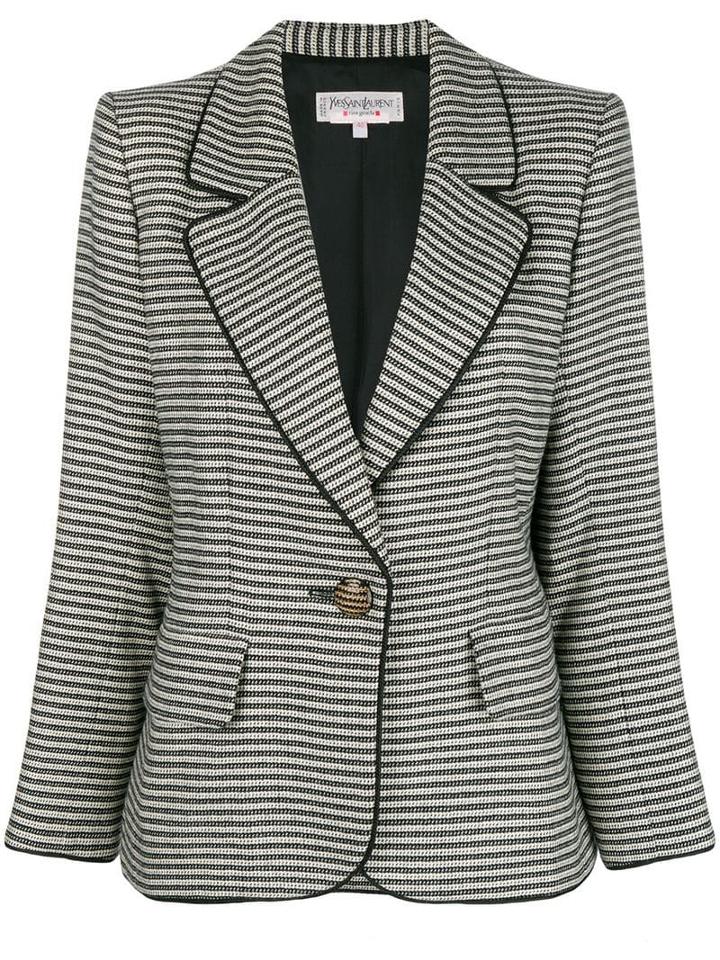 Yves Saint Laurent Pre-owned 1990's Striped Slim Jacket - Black
