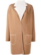 Le Tricot Perugia Contrast Coat - Brown