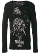 Balmain Print Long Sleeve T-shirt - Black