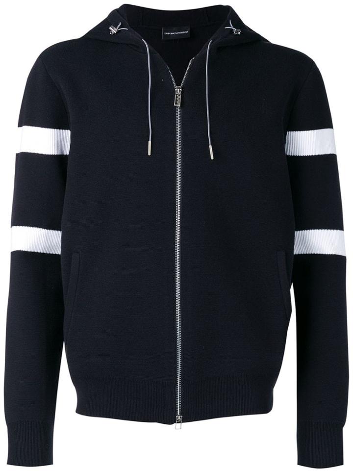 Emporio Armani Striped Sleeve Jacket - Blue